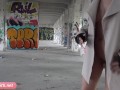 Hot girl caught naked in old building