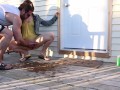 SQUIRTING in front of our Neighbors - Outdoor Public Squirting