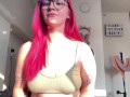 Gamer girl cums on banned Twitch livestream! Cum countdown and nip slip