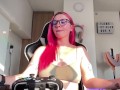 Gamer girl cums on banned Twitch livestream! Cum countdown and nip slip