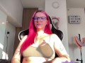 Gamer girl cums on banned Twitch livestream! Cum countdown and nip slip