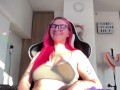Gamer girl cums on banned Twitch livestream! Cum countdown and nip slip
