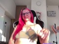 Gamer girl cums on banned Twitch livestream! Cum countdown and nip slip