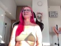 Gamer girl cums on banned Twitch livestream! Cum countdown and nip slip