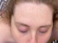 Freckled brunette gives a blowjob in backyard, cum on my freckled face 🥰😍🥰😘