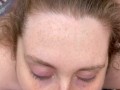Freckled brunette gives a blowjob in backyard, cum on my freckled face 🥰😍🥰😘