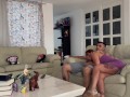 Latin hotwife gets horny and I fuck her while I play video games!!!