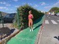 Morning Run Of Monika Fox Without Panties Through The Streets Of The City