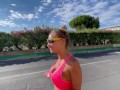 Morning Run Of Monika Fox Without Panties Through The Streets Of The City