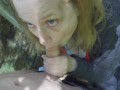 fantastic blowjob at the entrance of an old schoolhouse