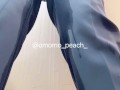 【職場のトイレが使用中でおもらし】#omorashi #peeaccident #desperation wetting #pee desperation