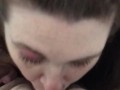 Amateur sexy wife deepthroats and  stays down on cock till cum explosion in throat 😍