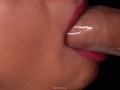 CLOSE UP: HORNY CONDOM BLOWJOB! She BROKE the CONDOM and Got ALL CUM in MOUTH! ASMR Sucking Dick 4K