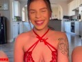 Spicy Latina gets throat fucked by a hard dick