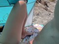 Mutual Masturbation 🍌🍑 in the Open Tent ⛺️ at the Public Nude 👙🔞Beach in Spain. Nude MILF👸🏼