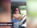 Behind the scenes candid vlogs of babe driving Vette & vibrator on pussy, theme park fun, TikTok action & more - Lelu Love