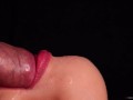 CLOSE UP: Tongue and Lips BLOWJOB! BEST Mouth for Your CUM! Frenulum Licking ASMR! CUMSHOT in MOUTH