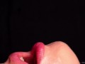 CLOSE UP: Tongue and Lips BLOWJOB! BEST Mouth for Your CUM! Frenulum Licking ASMR! CUMSHOT in MOUTH