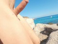 HANDJOB SLUT BEACH: dickflash for a slutty little bitch and she can't resist to make me cum.