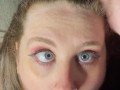 GETTING MY THROAT FUCKED TILL HE JACKS OFF AND CUMS TWICE, PULSATING CUMSHOT INTO EYE