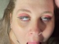 GETTING MY THROAT FUCKED TILL HE JACKS OFF AND CUMS TWICE, PULSATING CUMSHOT INTO EYE