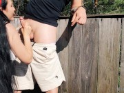 Behind The Scenes - Blowjob, Facefuck & Cum in Throat - Black Lynn Choking on Cum