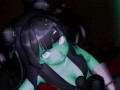 Kancolle Light Cruiser Demon Hentai Nude Dance Monster Girl MMD 3D Dark Green Body Color Edit Smixix
