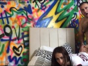 My delicious stepdad fucks me foursome for not doing homework