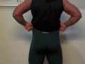 Big Gym Bro Strips Off Leggings Showing Fat Gym Ass