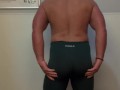 Big Gym Bro Strips Off Leggings Showing Fat Gym Ass