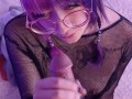 Nerdy emo girl blowjob gets glasses dirty  Close up Vertical Pov Kakao chan