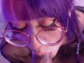 Nerdy emo girl blowjob gets glasses dirty  Close up Vertical Pov Kakao chan