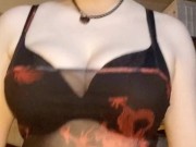 stroke to my bouncing tits and ass- cum with me