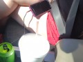 Pretty girl with long hair getting a ride home