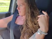 Pretty girl with long hair getting a ride home