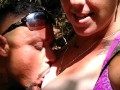 Cute girl flashes her tits in public on spring break so I start sucking on them and we got caught
