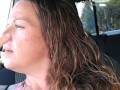 I pull my panties to the side and flash my pussy while I smoke and horny as fuck (for my fans)