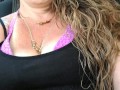 I pull my panties to the side and flash my pussy while I smoke and horny as fuck (for my fans)