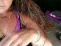 I pull my panties to the side and flash my pussy while I smoke and horny as fuck (for my fans)