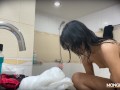 Tiny Thai hooker gets creampied by a customer on camera