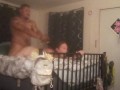 Caught sexy milf masturbating and interrupted and pounded her pussy