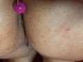 My wife's ass loves being penetrated by toys and now she was play with Thai balls