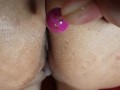 My wife's ass loves being penetrated by toys and now she was play with Thai balls