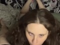 BBW sucking out daddy’s thick hot CUMLOAD from the tip