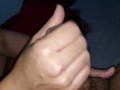 My wife fingering my tight ass and i give massive cum
