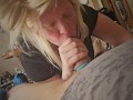 Blonde Sucks Big Uncut Cock Before Husband Comes Home
