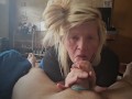 Blonde Sucks Big Uncut Cock Before Husband Comes Home