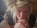 Blonde Sucks Big Uncut Cock Before Husband Comes Home