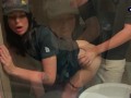 Risky public sex in the toilet. Fucked a McDonald's worker because of spilled soda! - Eva Soda