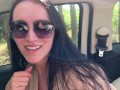 Fucked wife's best friend in the car and cum in her mouth